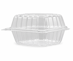 6 X 6 X 3 (1 CMPT.) CLEAR HINGED CONTAINER - 500CT