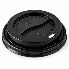 12-24oz 90 MM BLK DOME SIPPER COFFEE CUP LIDS - 1000 CT