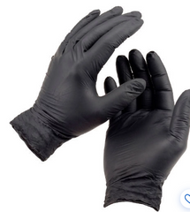 BLACK NITRILE GLOVES HD SMALL 4 MIL 100CT