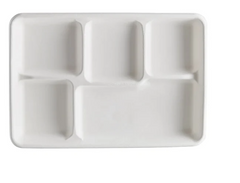 5 COMPT. SCHOOL TRAY  BIO DEGRADABLE - 500CT