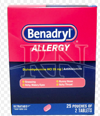 BENADRYL - 25PK (2 TABS.) - (NO EXCHANGE / NO RETURN )