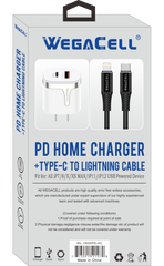 WEGACELL-1607 IPH - TC / PD-CAR CHARGER COMBO BOX PACK 6 FEET