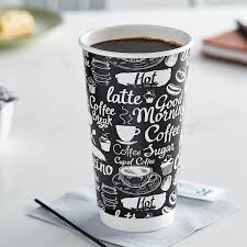20 oz DOUBLE WALL WHITE COFFEE CUPS PRINTED - 500 CT