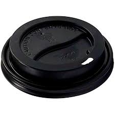 12-24oz  90 MM  BLK DOME SIPPER COFFEE CUP  LIDS - 1000 CT