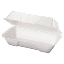 DF961D 205 PLAIN HOAGIE P/E 6 X 9 WHITE FOAM CONTAINER  - 200ct