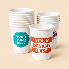 8oz COFFEE CUPS PRINTED - 500CT — beige studio product photo