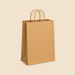 BROWN / WHITE PAPER BAGS:440 — full product view on beige background