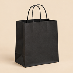 Illustrative mockup: BROWN BAG 10 X 7 X 12 110 GSM BLACK