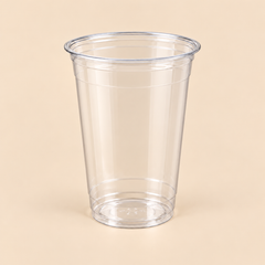 44oz CLEAR PP CUP-500CT — illustrative mockup on beige background