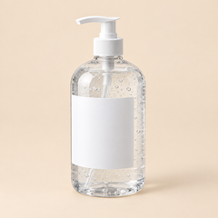 HAND SANITIZER ADVANCE 32oz — illustrative mockup on beige background