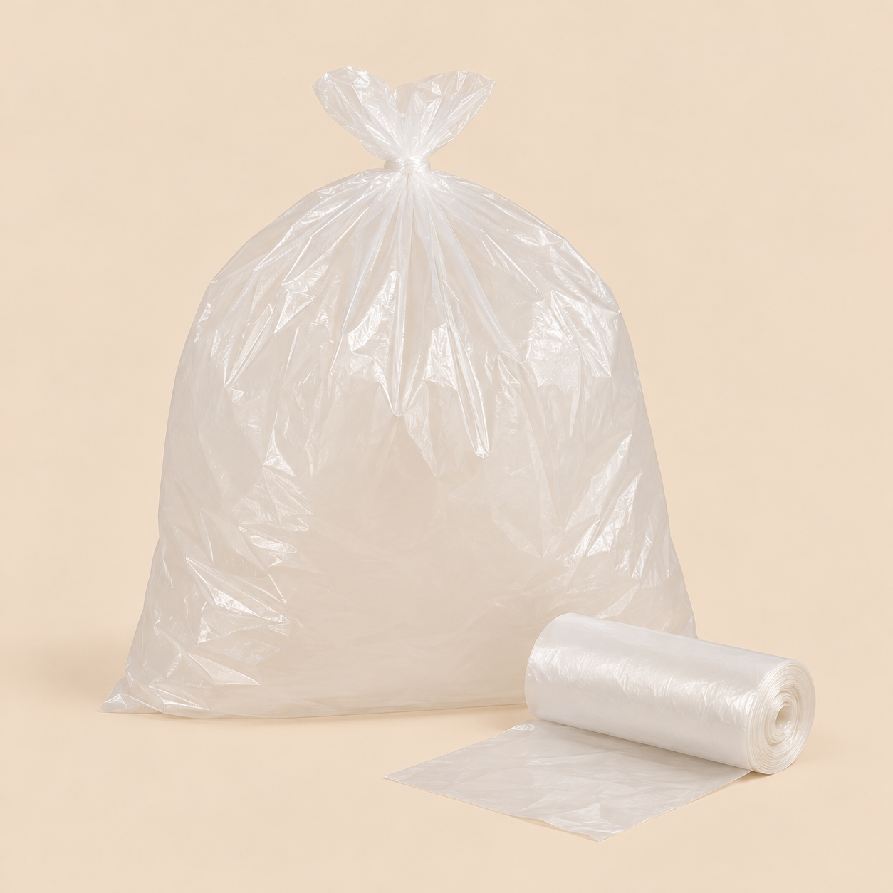 20 X 22 NATURAL 6MIC 2000CT — illustrative mockup on beige background