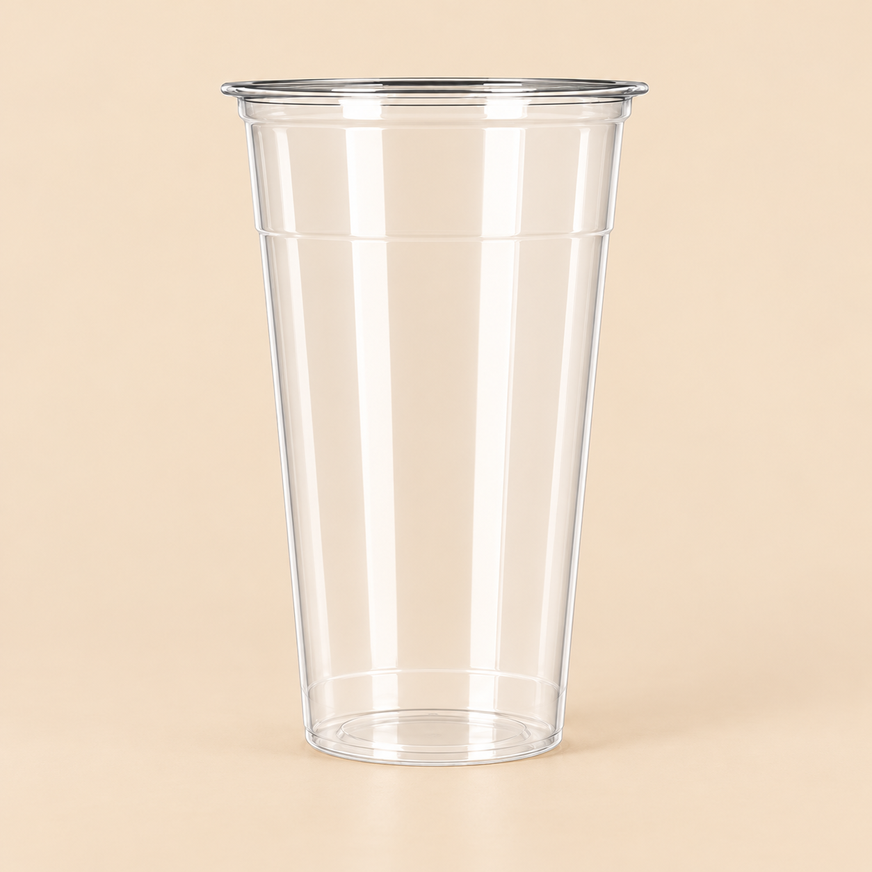 32oz CLEAR PET CUPS - 300CT — beige studio product photo