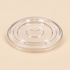 9oz PET FLAT LIDS STRAW SLOT 1000CT — beige studio product photo