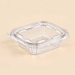 8oz CLEAR RPET HINGED LID TEMPER EVIDENT CONTR. - 200CT — beige studio product photo