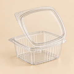 12 oz R PET CLEAR HINGED DELI CONT. 200CT — beige studio product photo