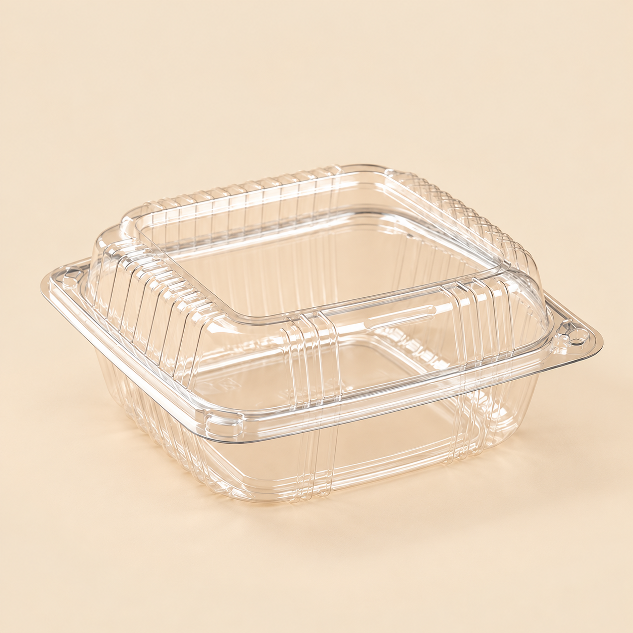 8.25 X 8.25 X 3 1 - CMPT C90PST1 HINGED LID CONT. - 250 CT — beige studio product photo