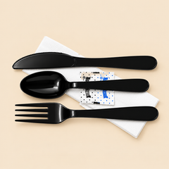 PICNIC PACK HEAVY 250 CT. - 6PC BLACK — beige studio product photo