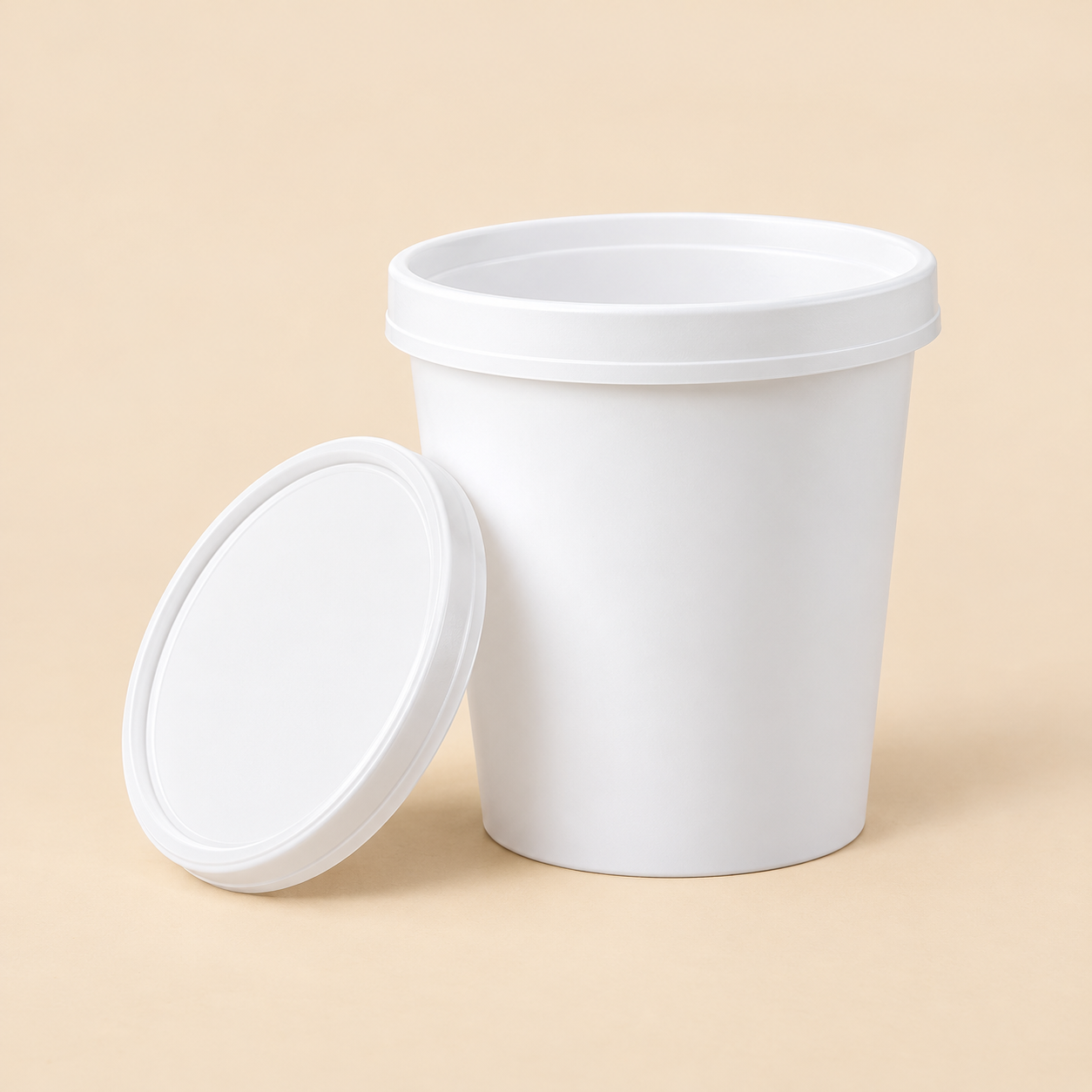 16oz SOUP CONTAINER MICROWAVEABLE -HD-240CT — beige studio product photo
