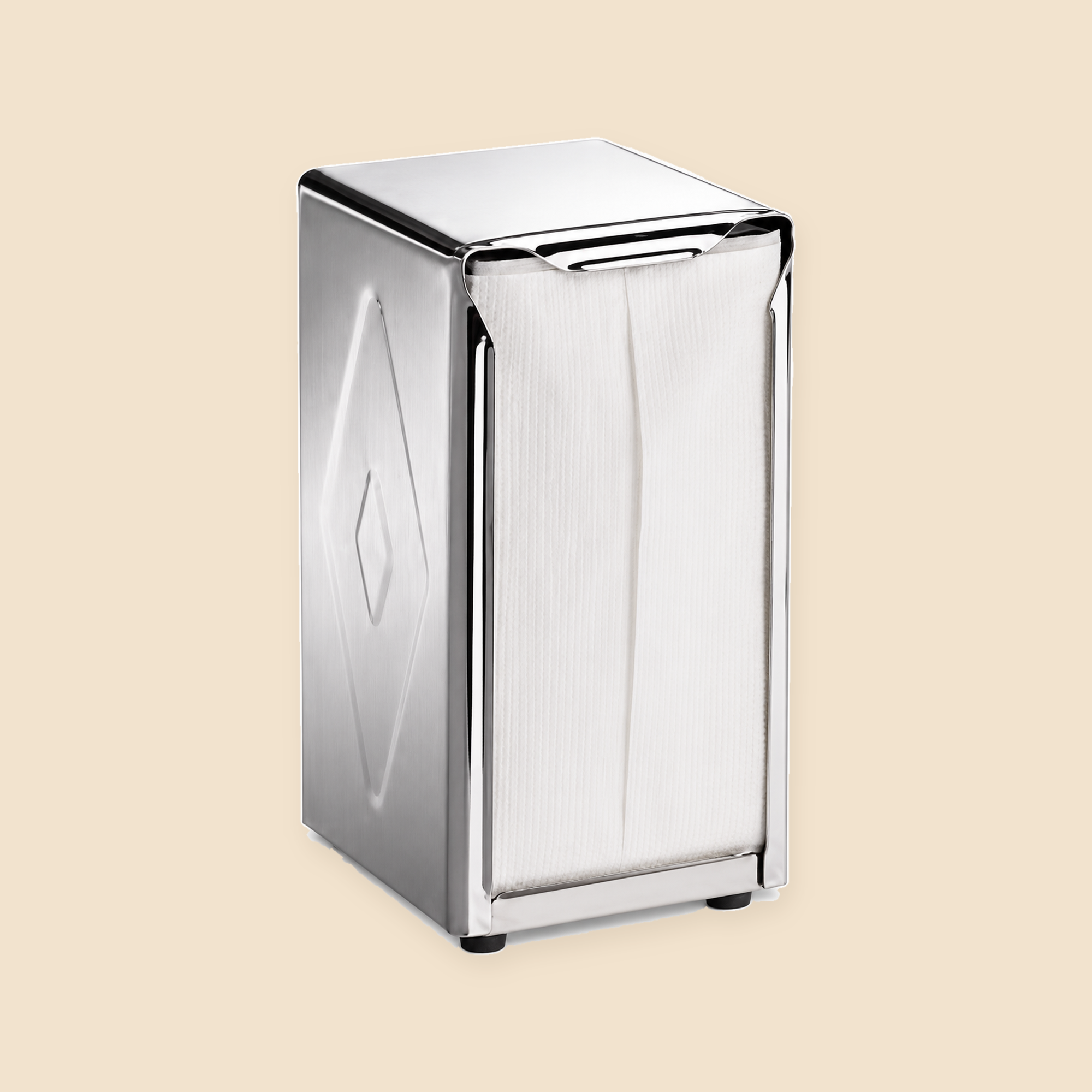 TALL FOLD NAPKIN DISPENSER -NO RETURN / NO EXCHANGE — full product view on beige background