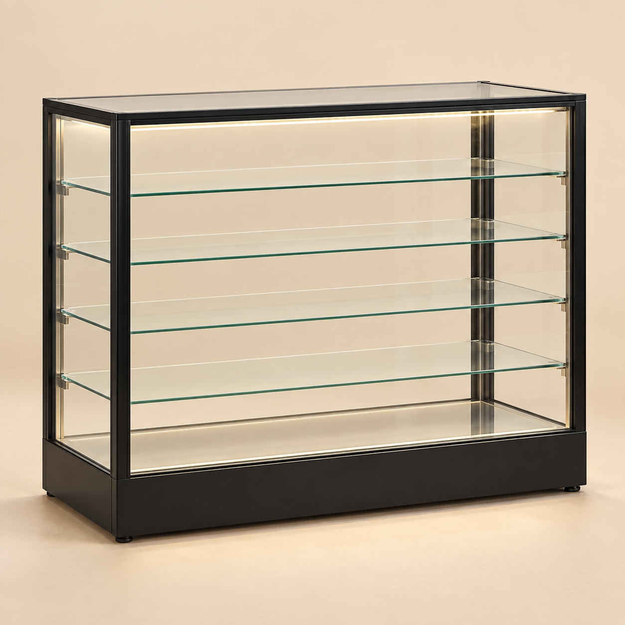 DISPLAY COUNTER - 1 48 X 36 X 12 SHELF 5 WITH LED — beige studio product photo