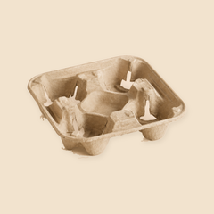 4-CUP JUNIOR CARRIER 8X8 MOLDED FIBER - 300CT — full product view on beige background