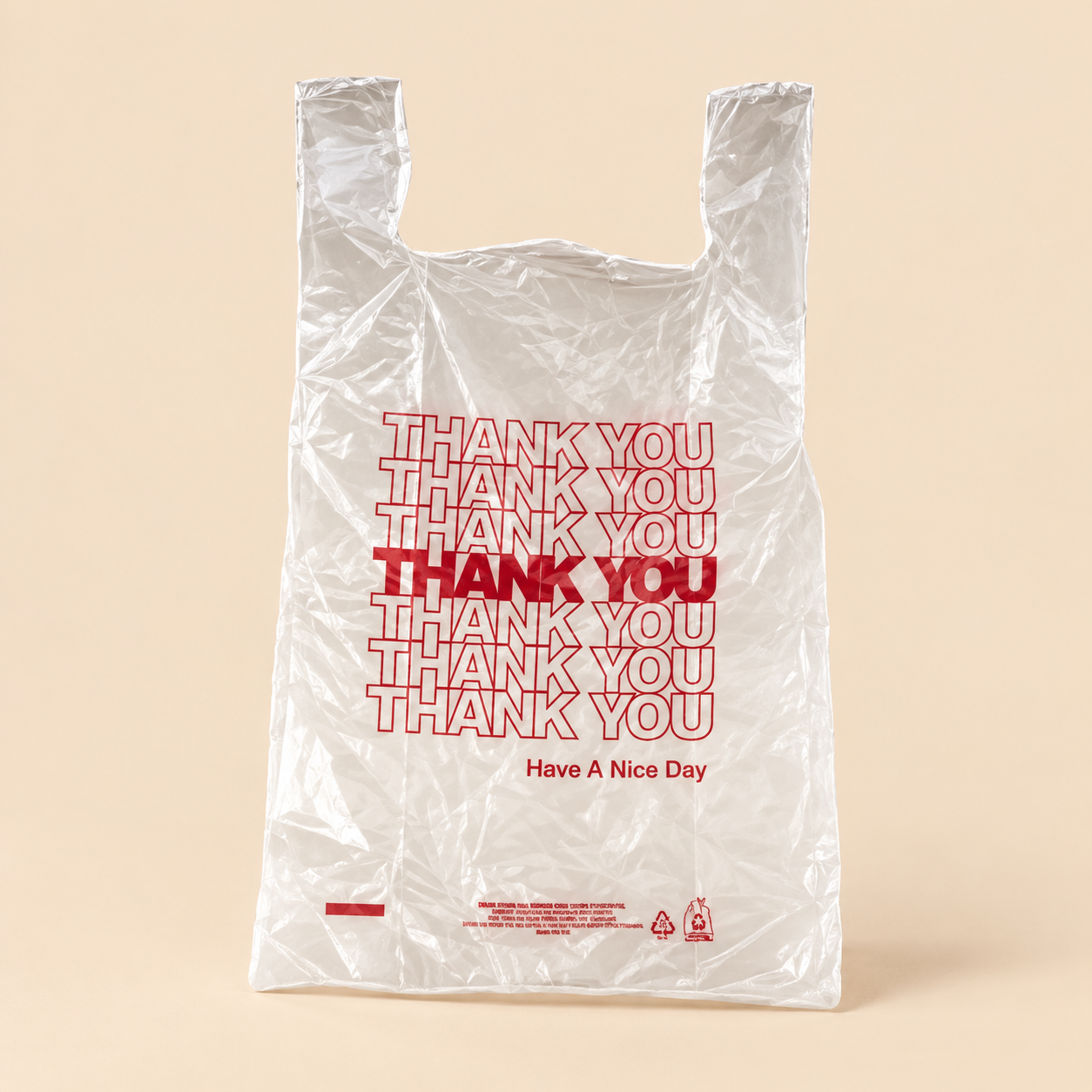 THANK YOU EXTRA LARGE HD 500 CT. - 12 X 7 X 23 — beige studio product photo