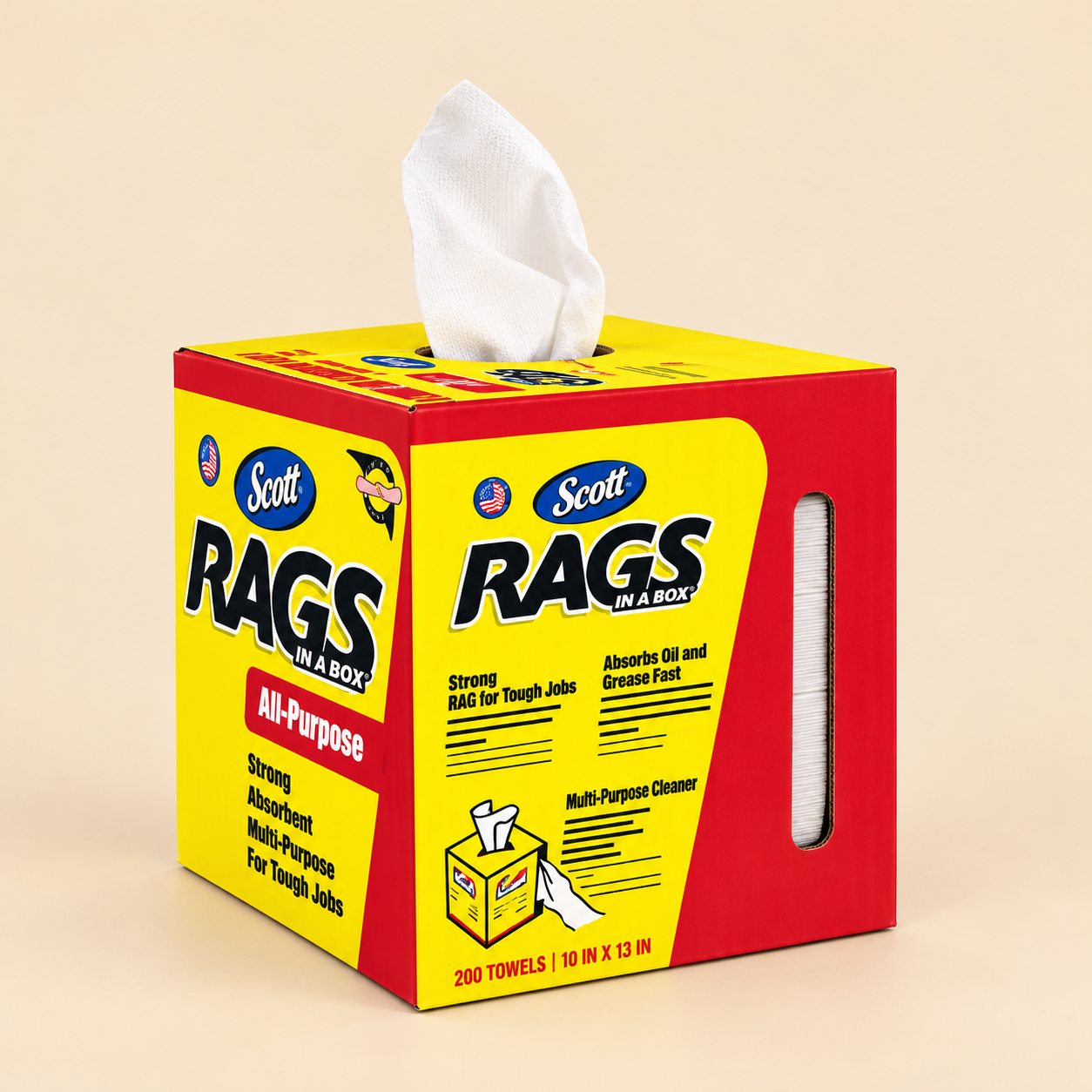 SCOTT RAGS IN A BOX POP UP 10 * 13 WHITE - 200SH — beige studio product photo