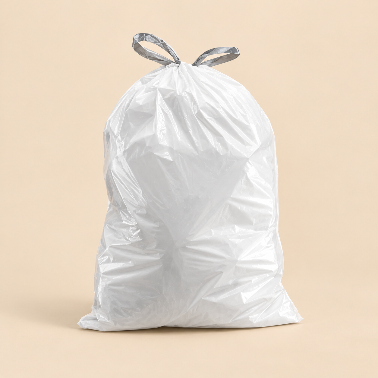 13 GAL. WHITE DRAW STRING 200 CT. — beige studio product photo