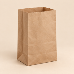 2 brown paper bag, plain open-mouth bag without handles