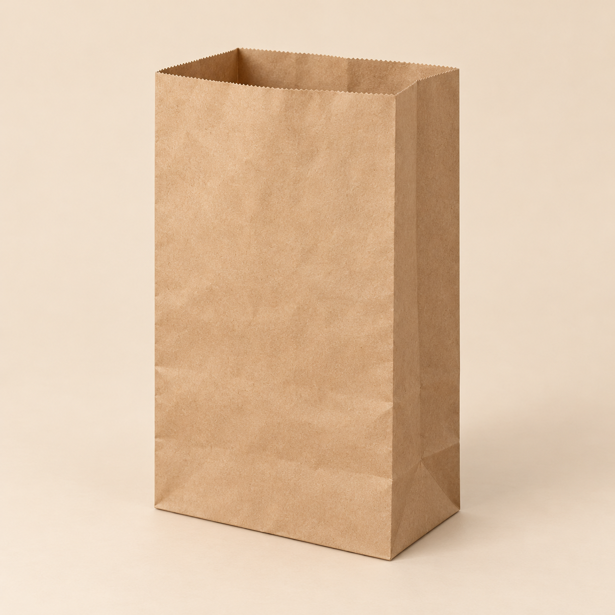 6 brown paper bag, plain open-mouth bag without handles