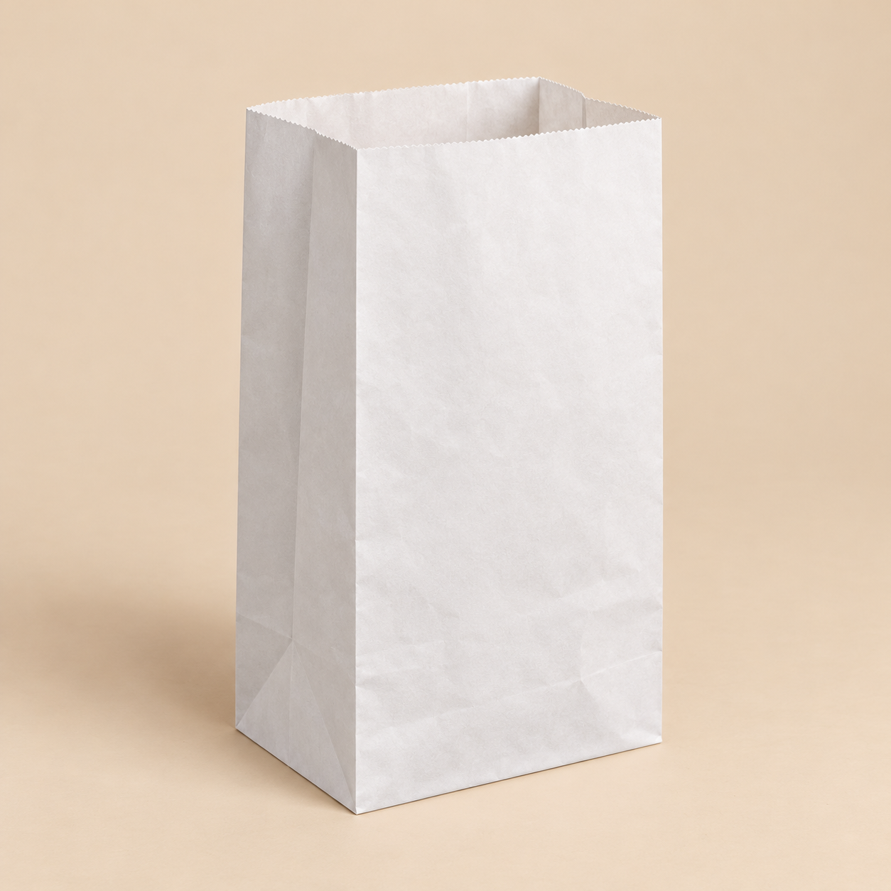 10 white paper bag, plain open-mouth bag without handles