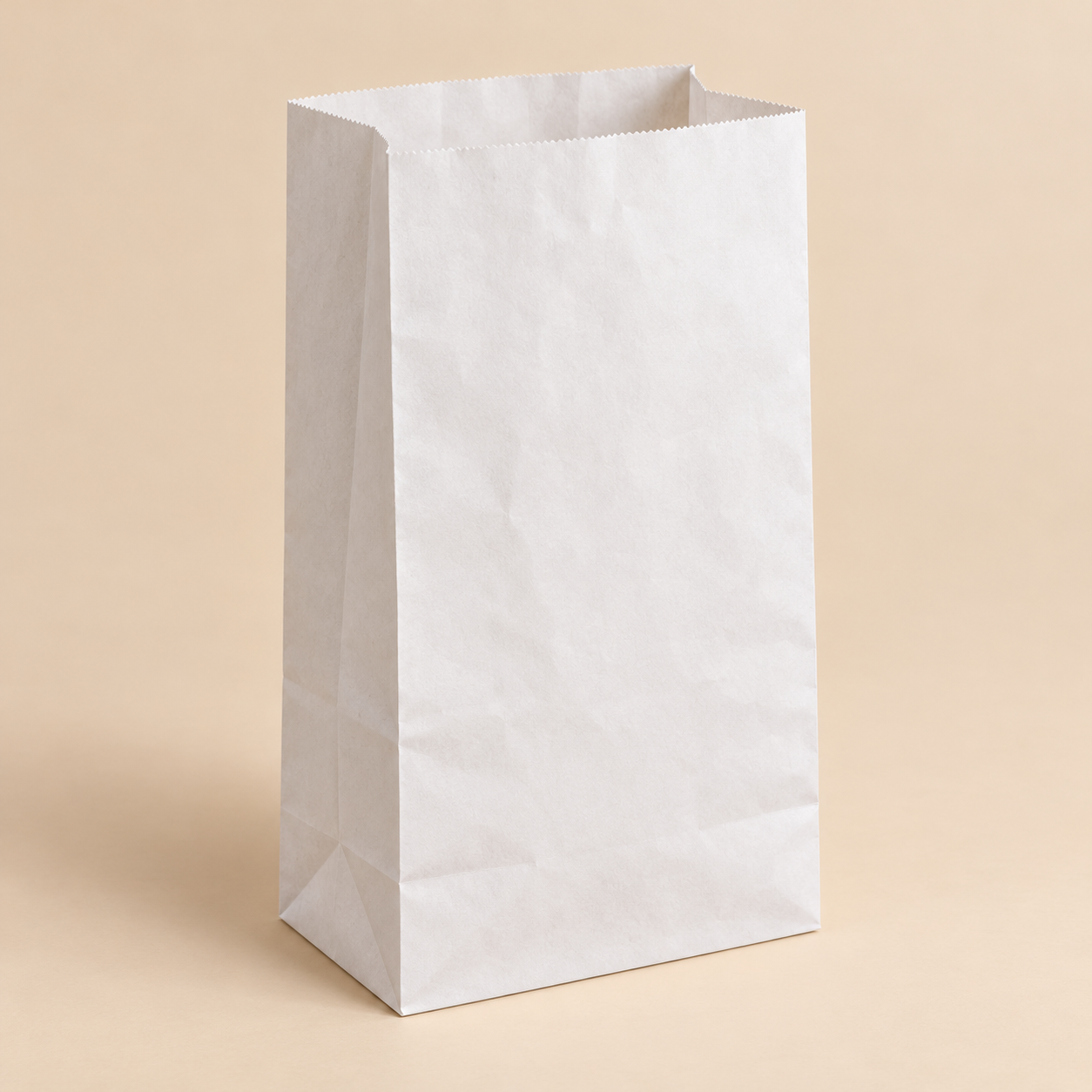 16 white paper bag, plain open-mouth bag without handles