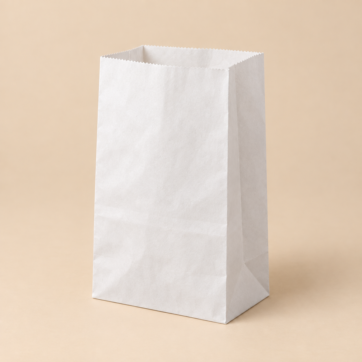2 white paper bag, plain open-mouth bag without handles