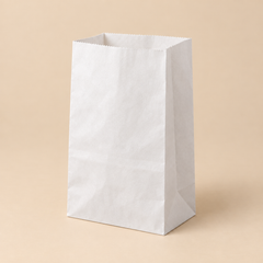 2 white paper bag, plain open-mouth bag without handles