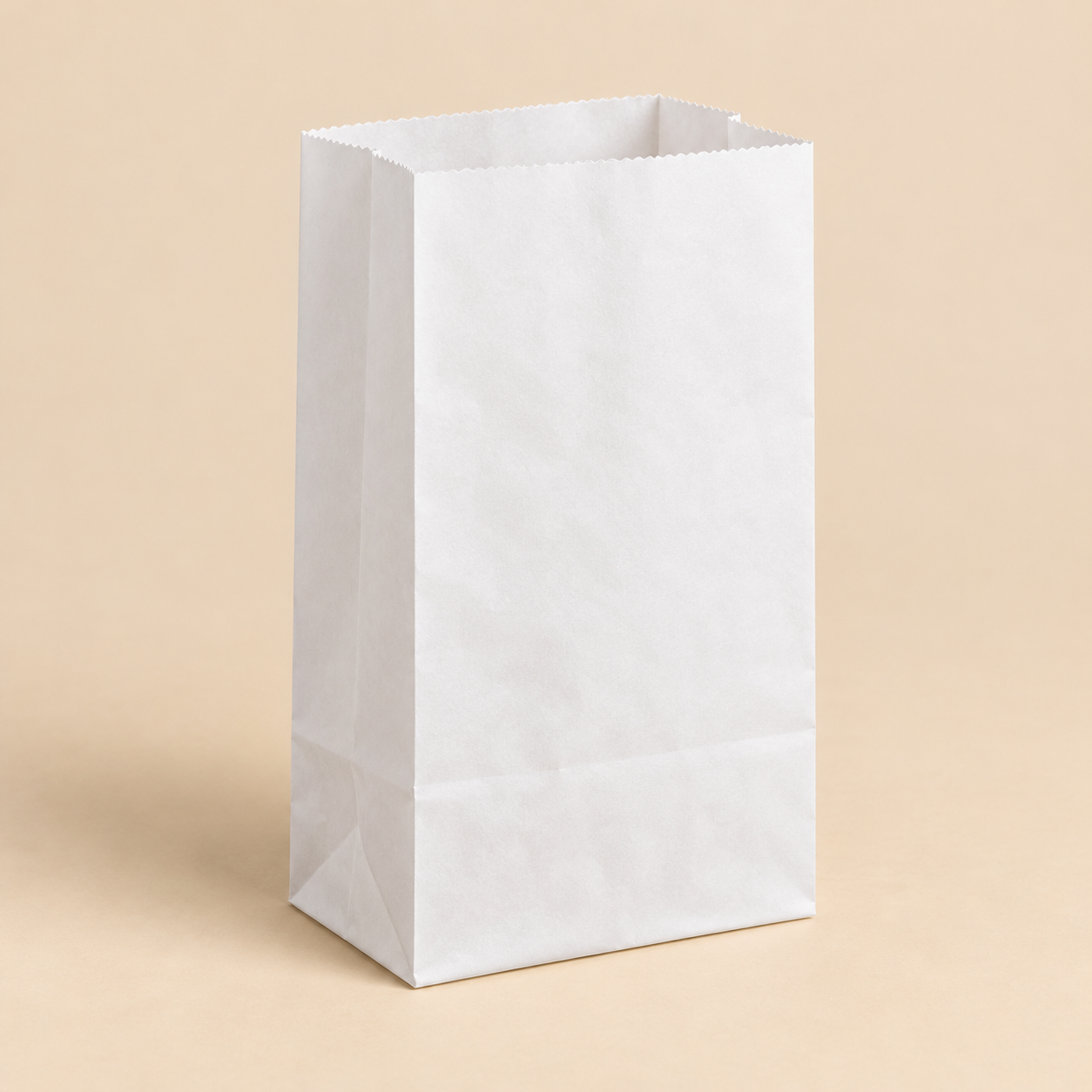 6 white paper bag, plain open-mouth bag without handles