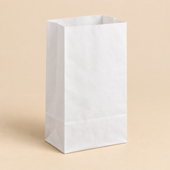 6 white paper bag, plain open-mouth bag without handles