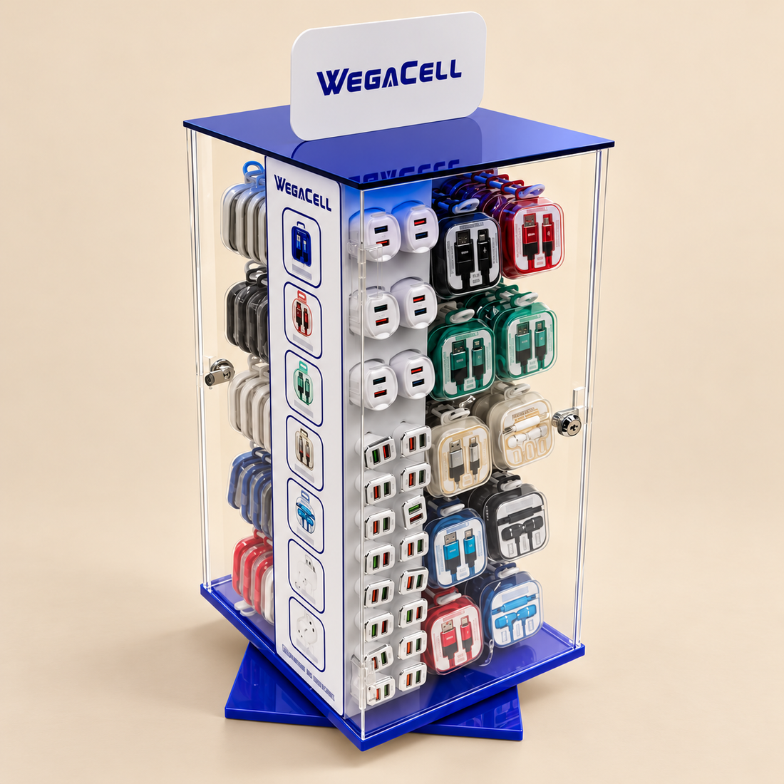 Illustrative WegaCell countertop accessories display on beige — category example
