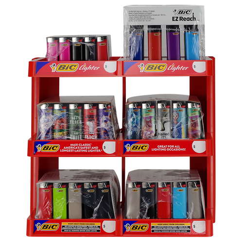 BIC-LITR 6 TIER  DISPLAY 290CT..PRINTED -BIC BIC EZ REACH- MINI BIC