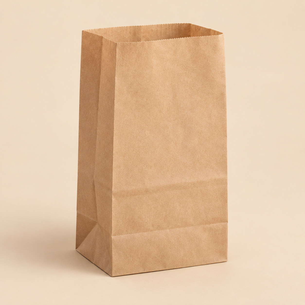 # 1 BROWN PAPER  BAGS 500 CT. — studio mockup on beige background