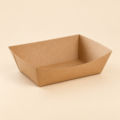 # 1/2 FOOD TRAY 1000 CT. (1/2lb) — studio mockup on beige background