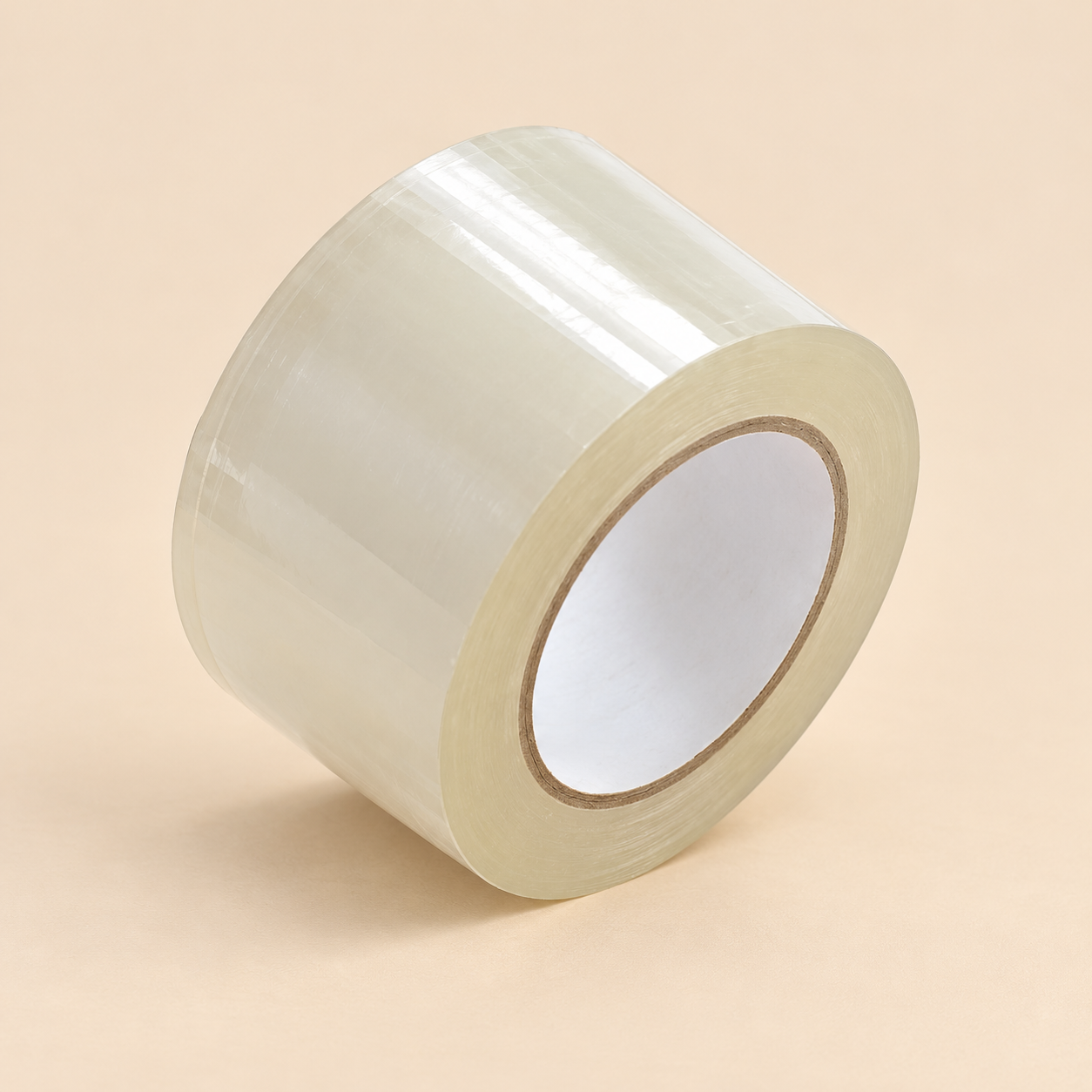 2' X 110 YARD X 1.8 MIL (ADHESIVE TAPE) - 36CT — illustrative studio photo on beige