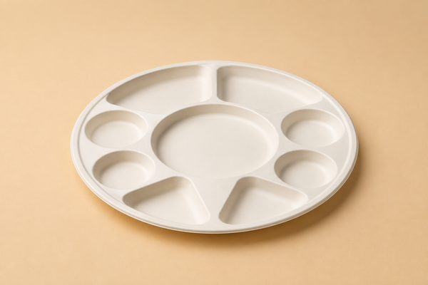 9 COMPT ROUND MEAL TRAY  BIO DEGRADABLE  - 200CT