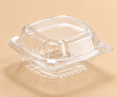 5 1/4 X 5 3/8 X 2 5/8  1 - CMPT   C53PST1 CLEAR HINGED LID CONTR. . -- 500CT