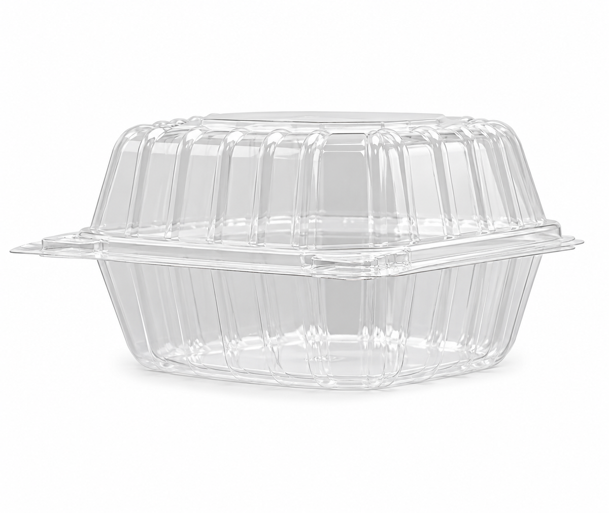 6 X 6 X 3 (1 CMPT.) CLEAR HINGED CONTAINER - 500CT