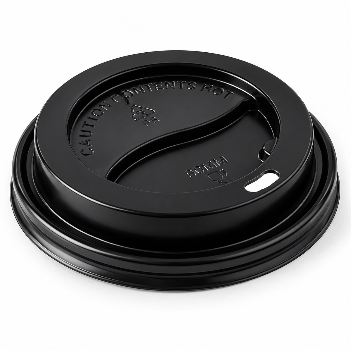 12-24oz  90 MM  BLK DOME SIPPER COFFEE CUP  LIDS - 1000 CT