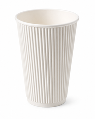 16oz WHITE TRIPPLE WALL  RIPPLE COFFEE CUPS 500CT