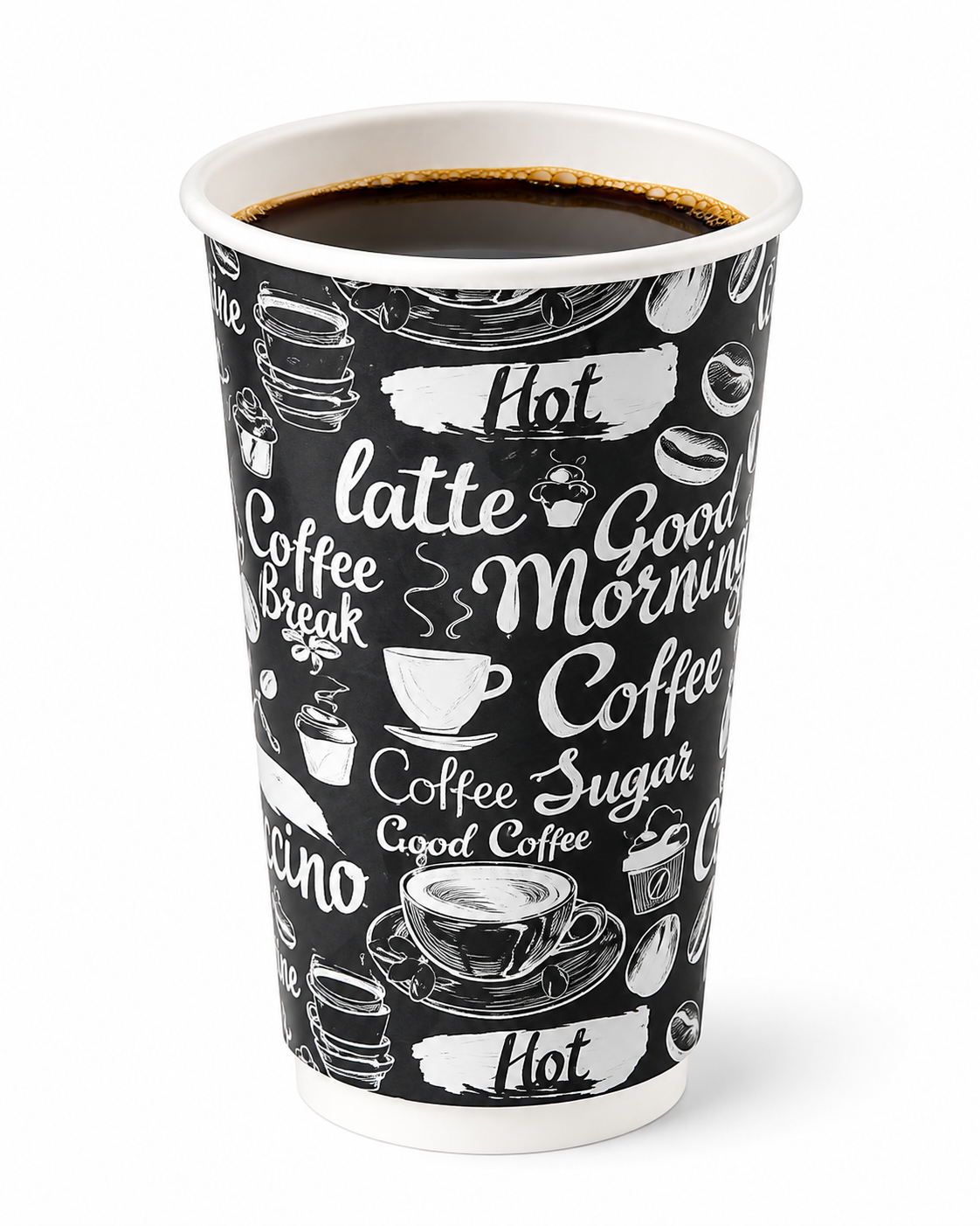 20 oz DOUBLE WALL WHITE COFFEE CUPS PRINTED - 500 CT