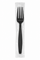 INDIVIDUALLY WRAPPED HEAVY DUTY FORK BLACK - 1000CT