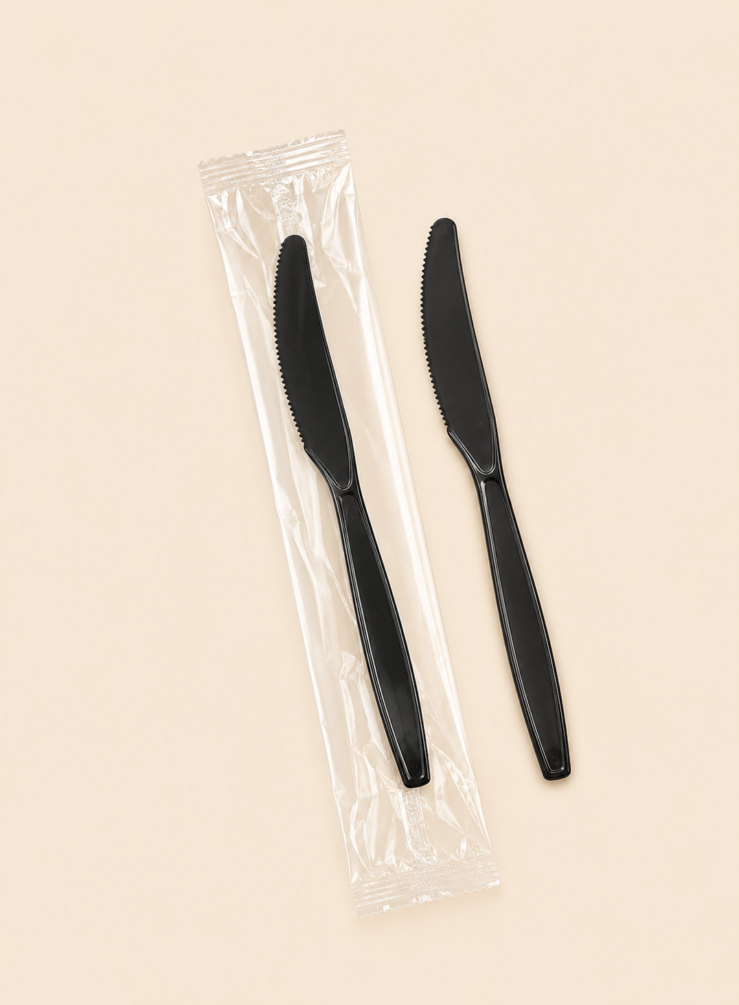 INDIVIDUALLY WRAPPED HEAVY DUTY KNIFE  BLACK - 1000CT