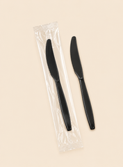 INDIVIDUALLY WRAPPED HEAVY DUTY KNIFE  BLACK - 1000CT